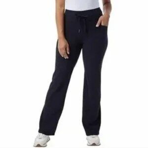 32 Degrees Women's Ribbed Semi-Flare Yoga/Lounge Pants Small Black